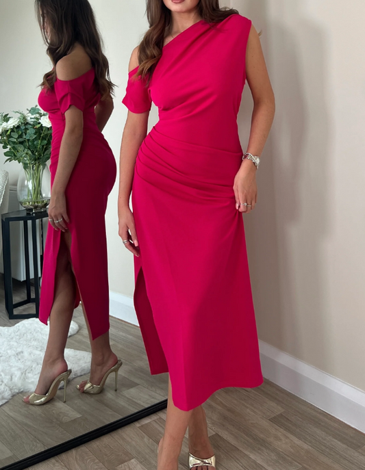 Mila Pink One Shoulder Dress