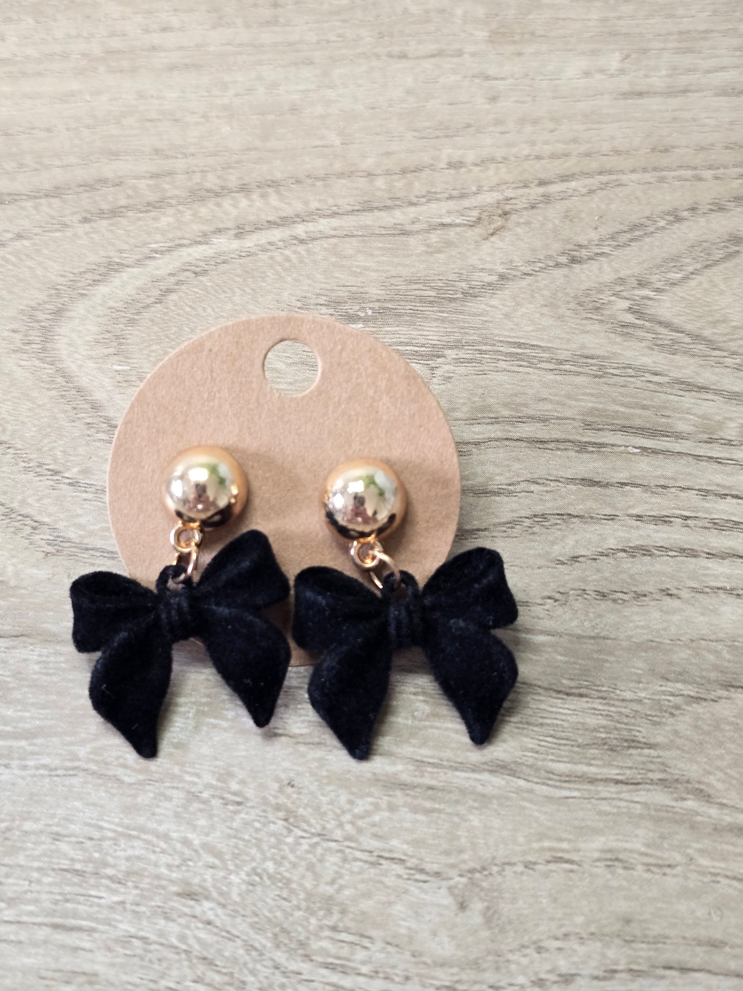 Black Velvet Bow Earrings