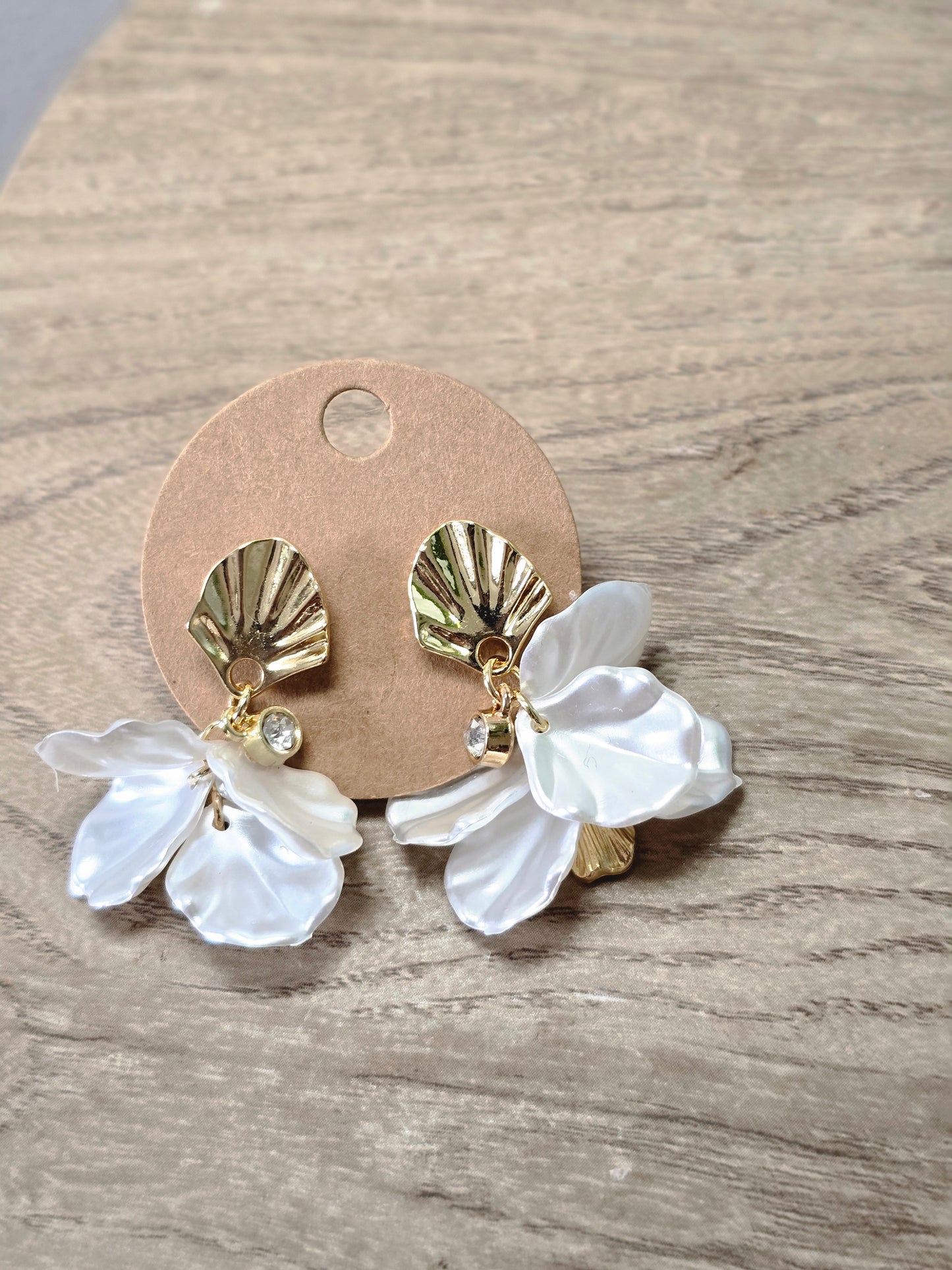 Pearl Leaf Drop Earrings