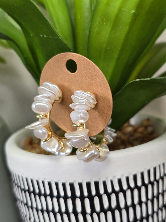 Pearl Hoop Earrings