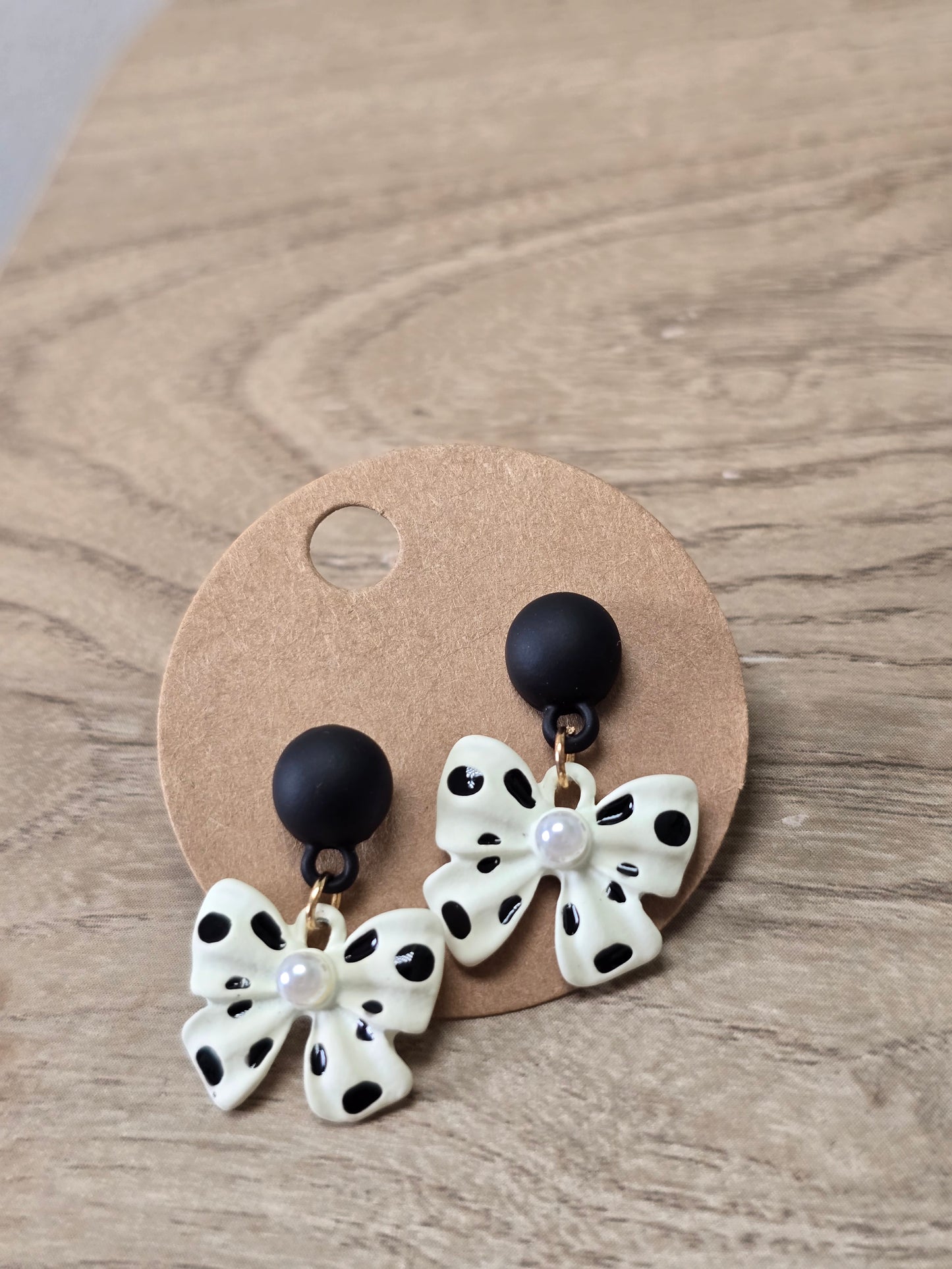 Polka Dot Bow Earrings