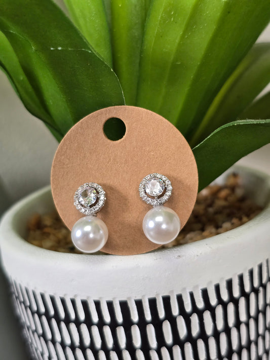 Pearl Diamante Earrings
