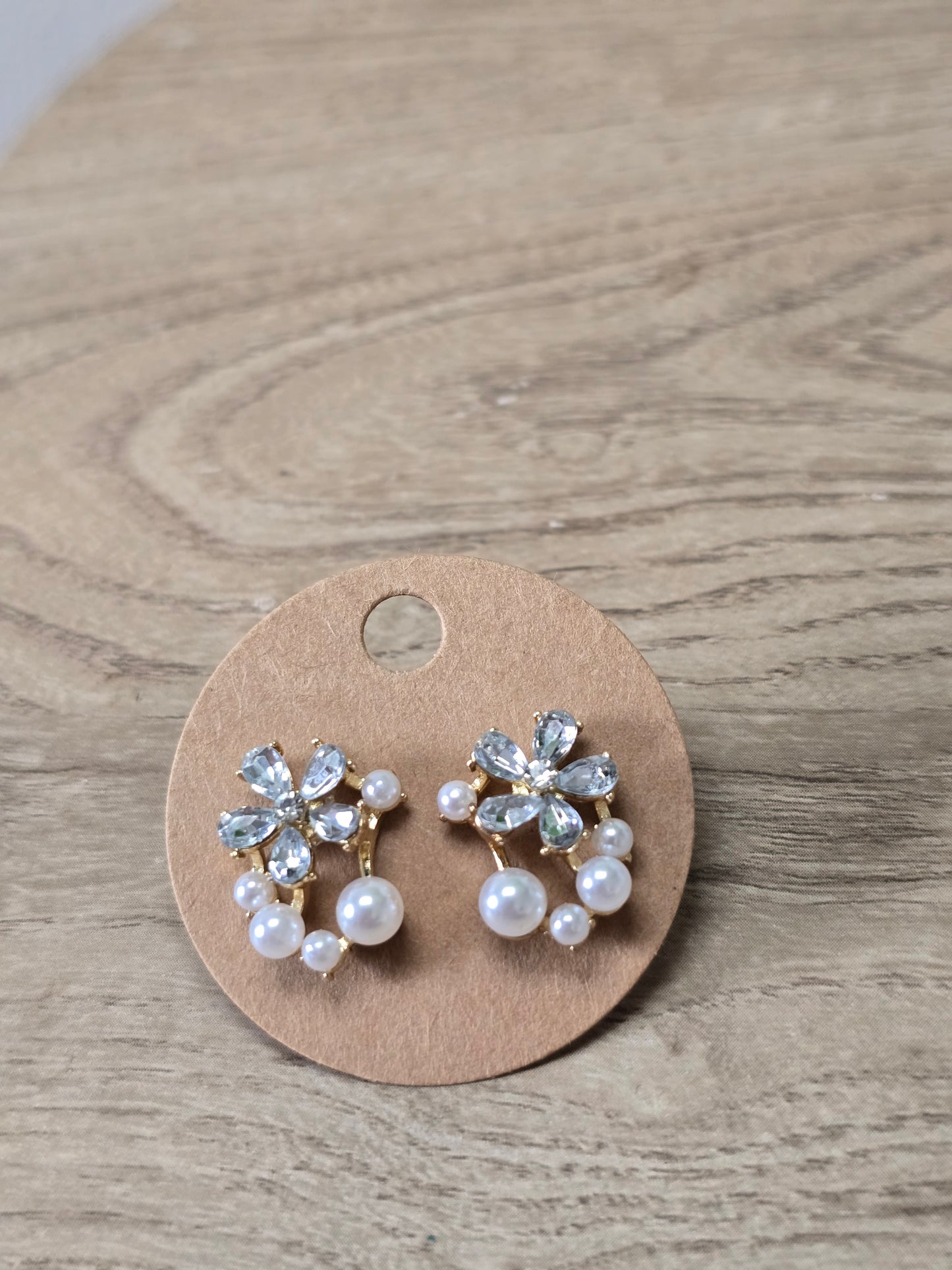 Floral Pearl Diamante Earrings