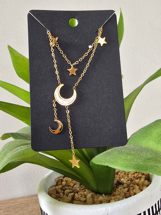 Moon and Stars Necklace
