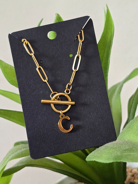 Gold Letter Necklace C