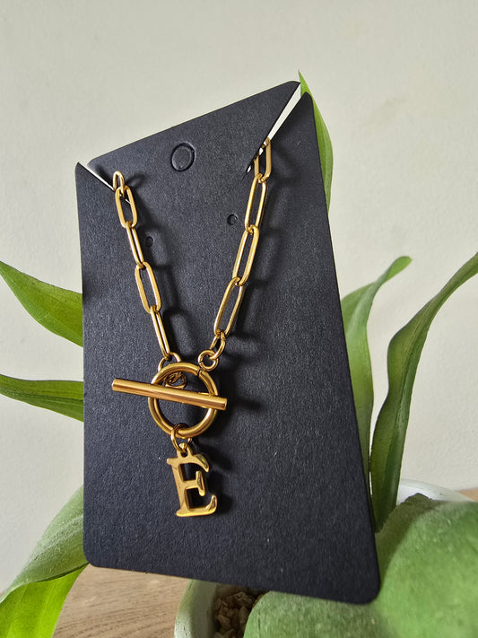 Gold Letter Necklace E