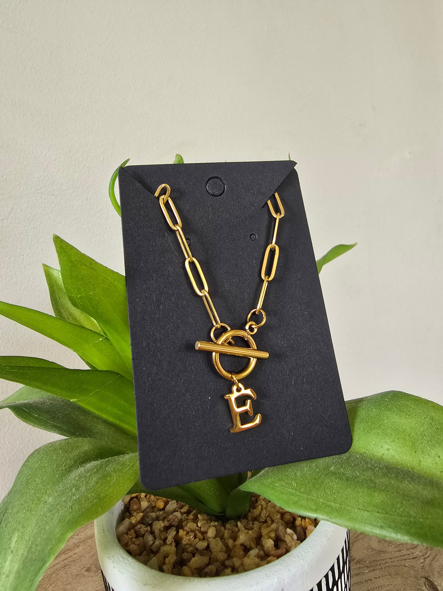 Gold Letter Necklace E