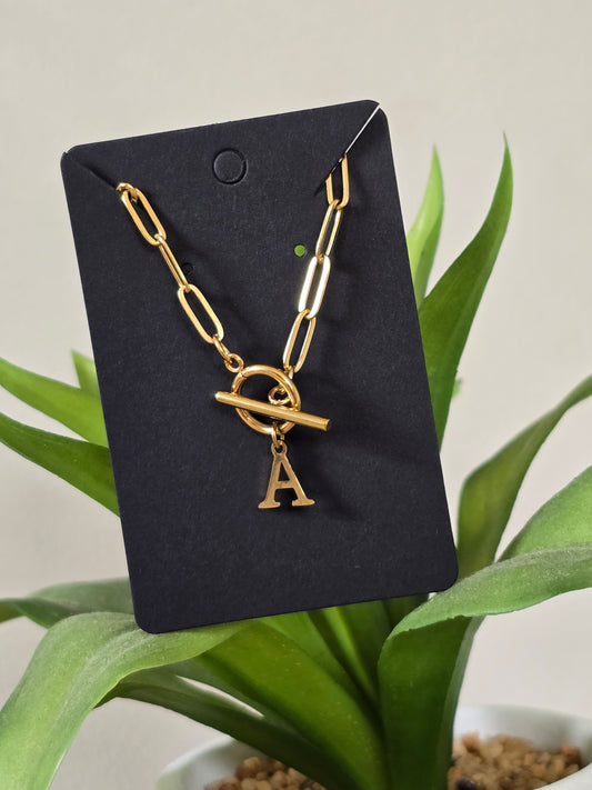 Gold Letter Necklace A