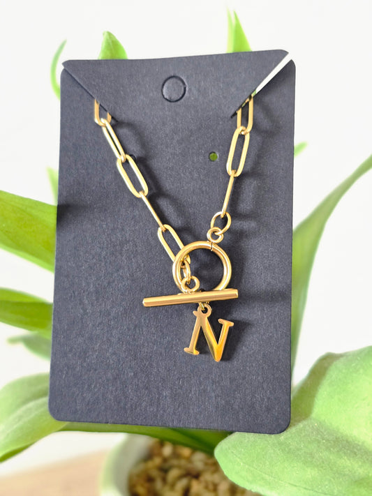 Gold Letter Necklace N