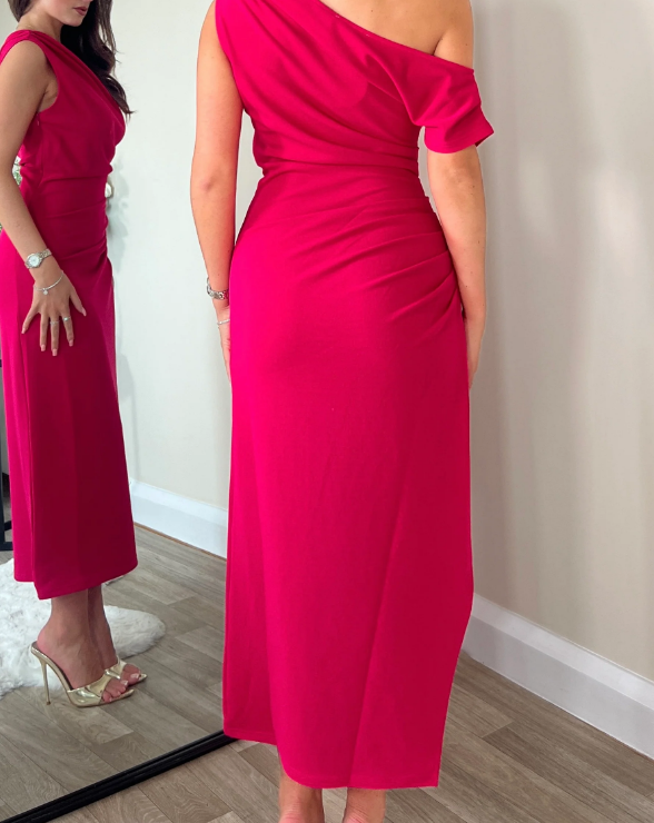 Mila Pink One Shoulder Dress