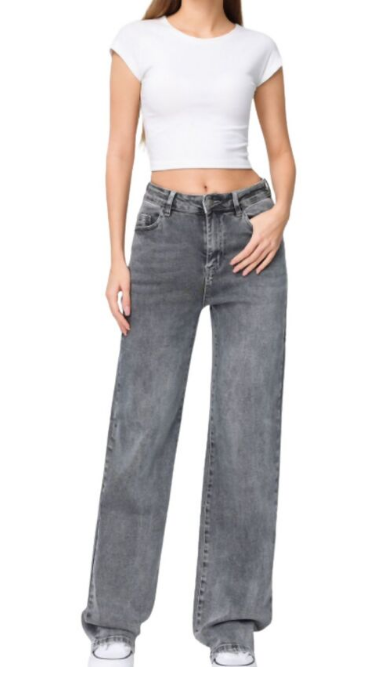 Viral Super Stretch Jeans Wide Leg Dark Grey