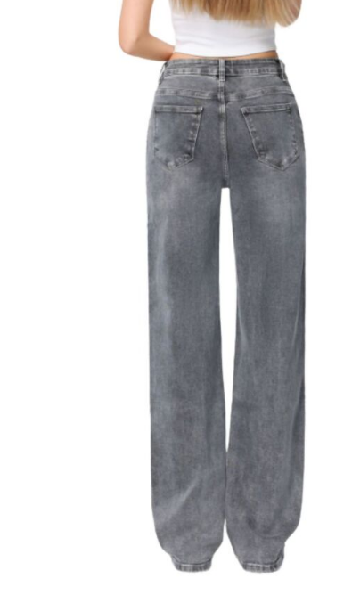 Viral Super Stretch Jeans Wide Leg Dark Grey