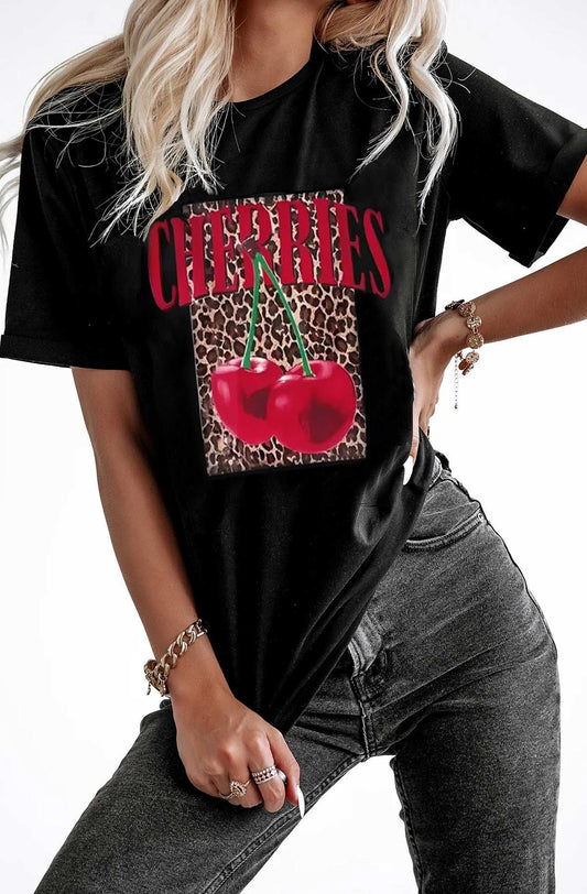 Cherie Cherry T-Shirt Black