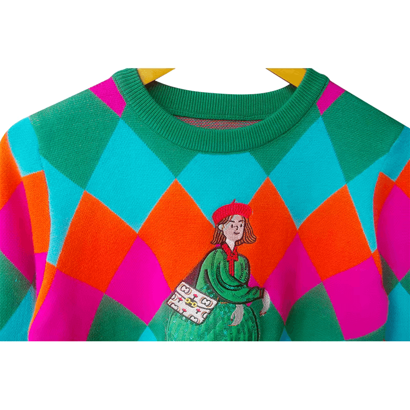 Raya Knit Bright Geometric Jumper