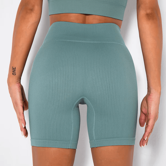 Katie Knitted Sports Shorts Black Teal