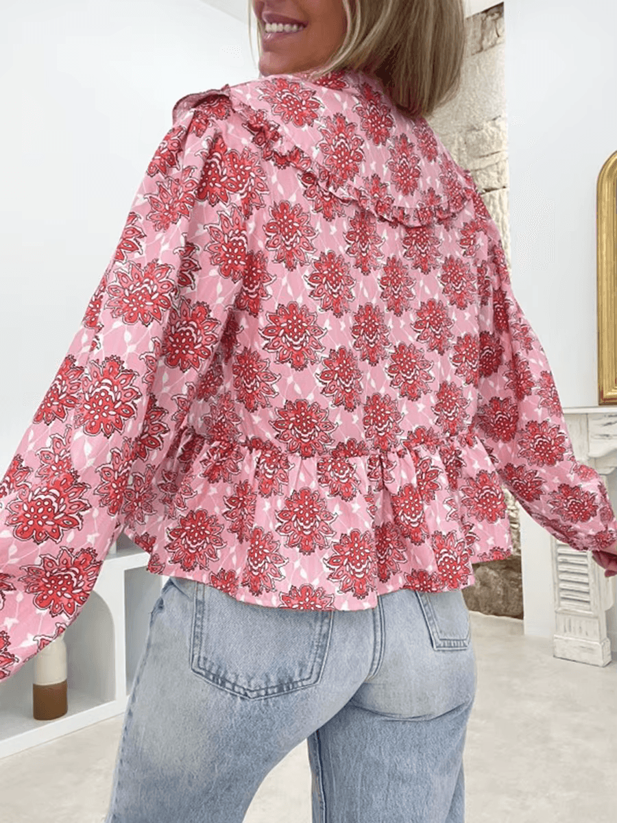 Ruby Babydoll Tie Front Blouse