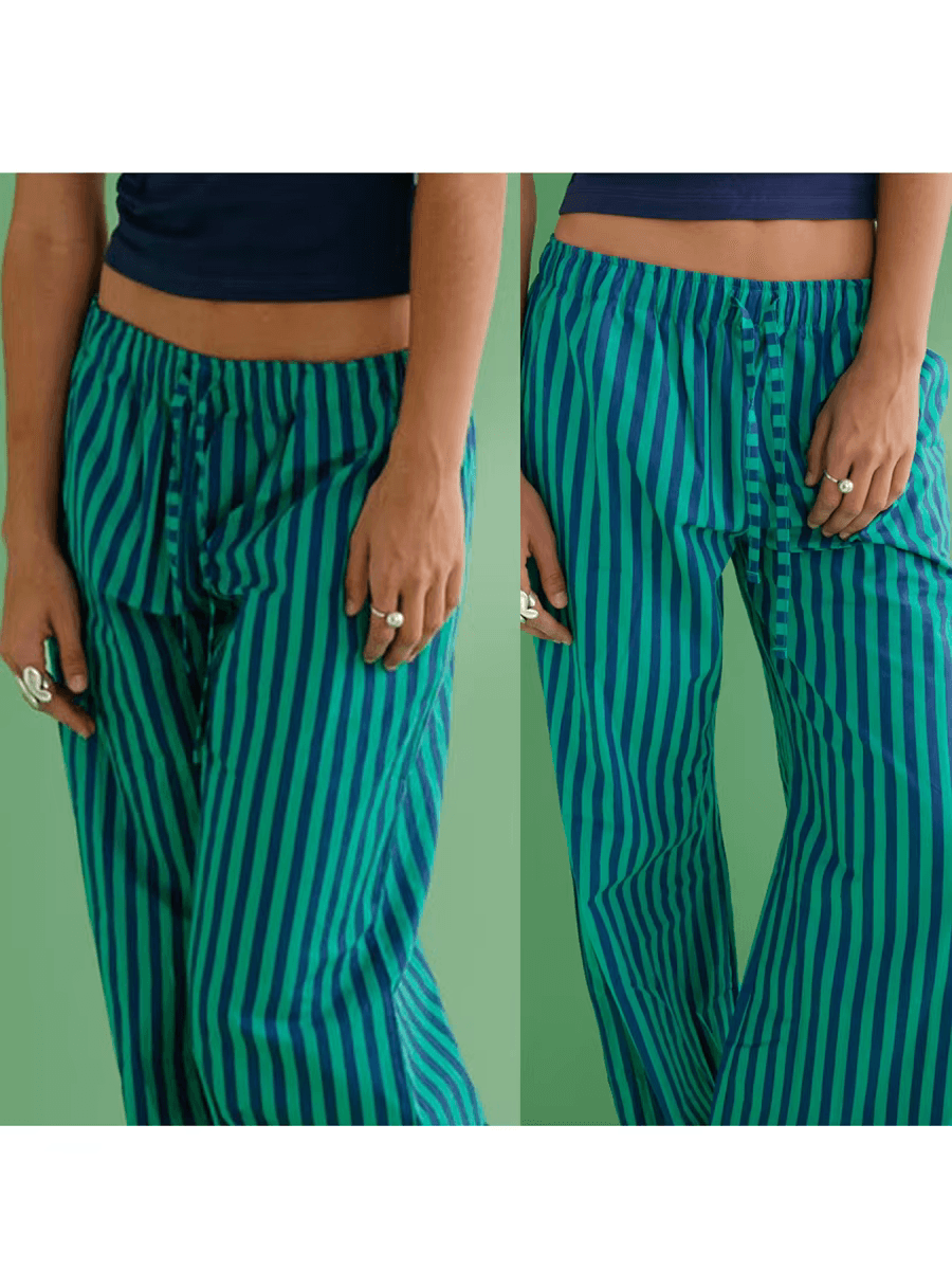 Lauren Striped Relaxed Trousers Blue/Green