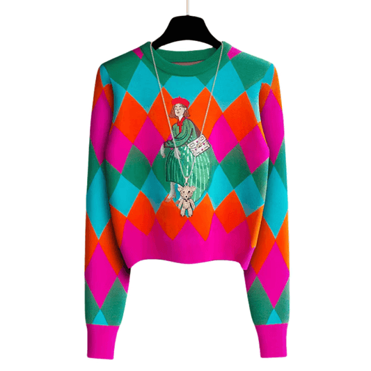 Raya Knit Bright Geometric Jumper