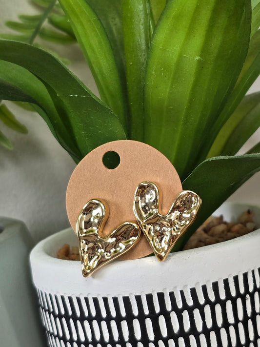 Gold Heart Earrings