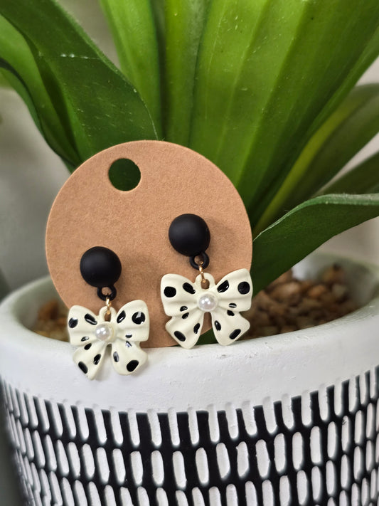 Polka Dot Bow Earrings