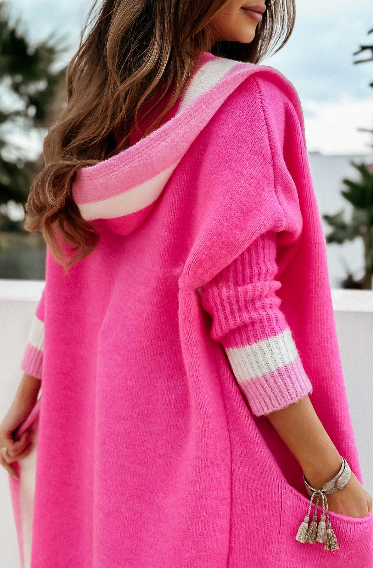 Claire Long Pink Cardigan